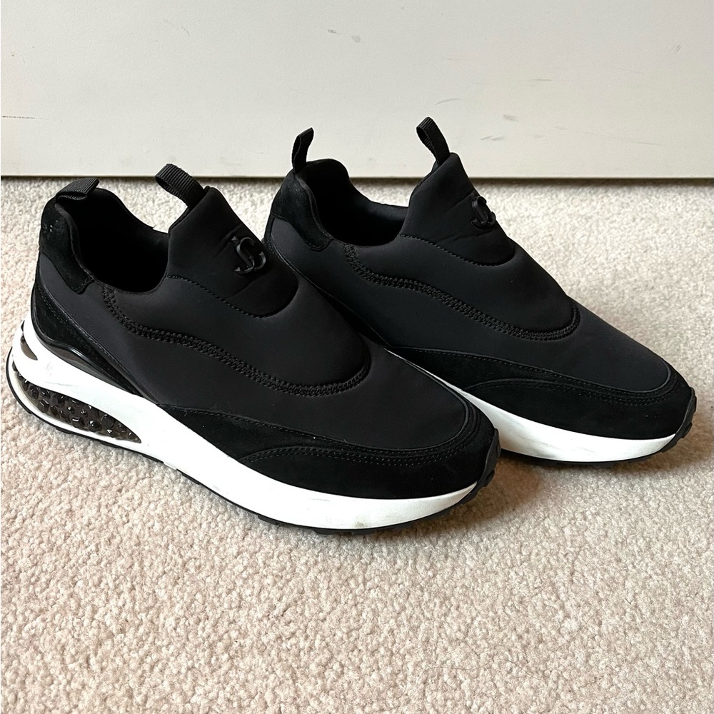 Jimmy Choo Black Memphis Slip-On Sneakers Size 39 (8.5/9)  Like New